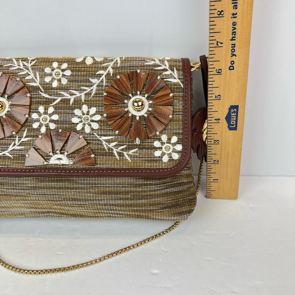 Tommy Bahama Tan Floral Embroidered Wristlet Purse - Picture 5 of 10